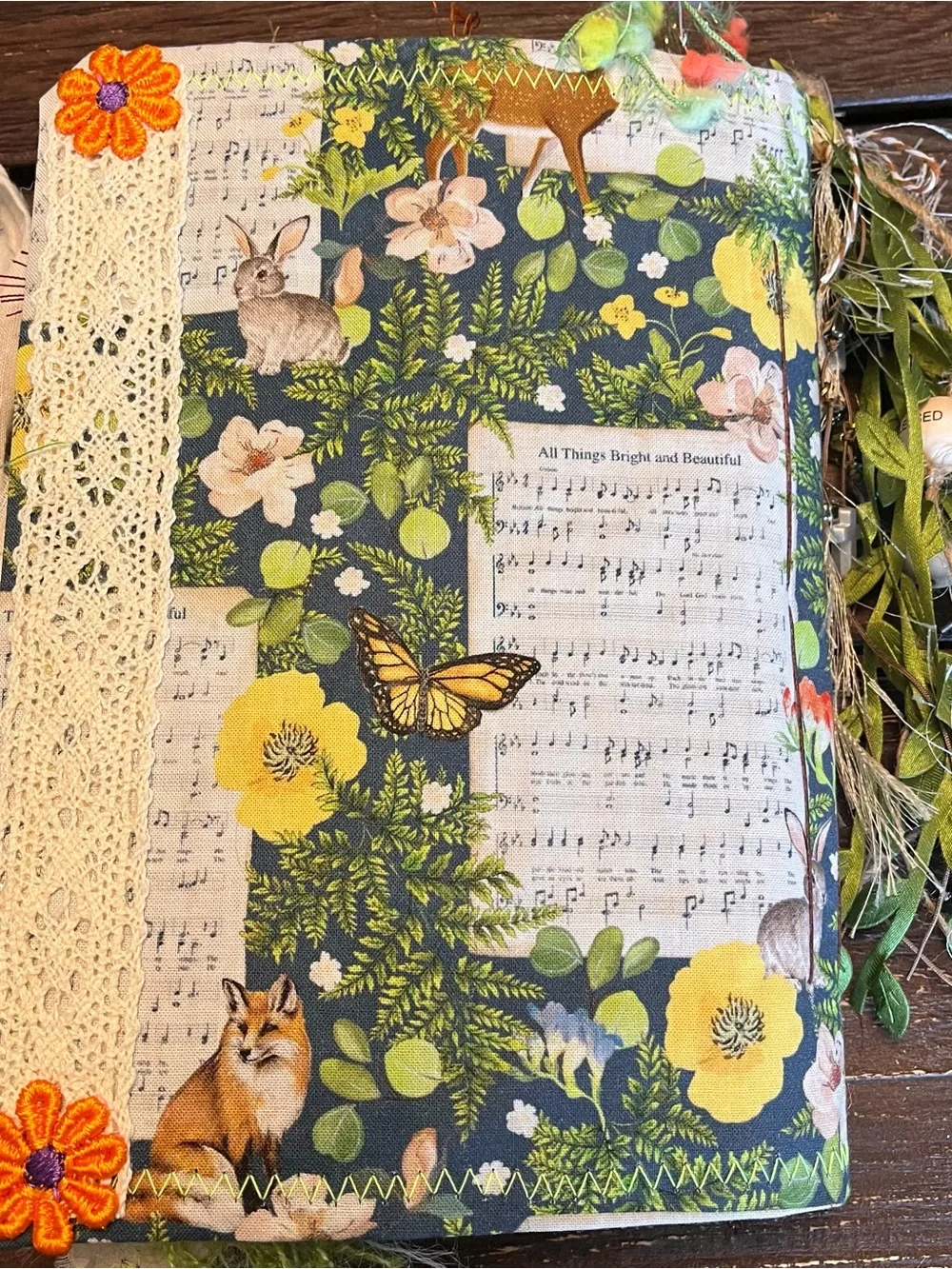 Junk Journal Nature Music Christian Faith Based Softcover Decorated 3 Sig